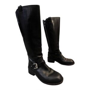 Rag & Bone Women’s 36.5 Black Leather Knee High Moto Engineer Boots